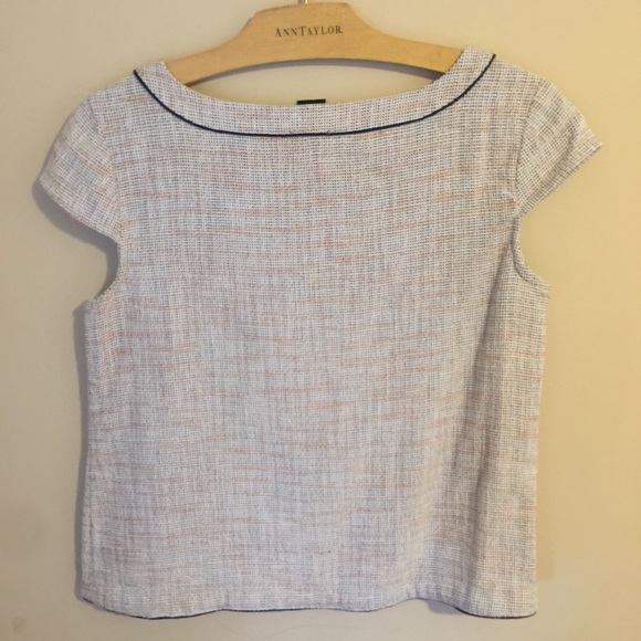 Ann Taylor Cotton-Tweed Blend Shirt Top - Picture 5 of 5